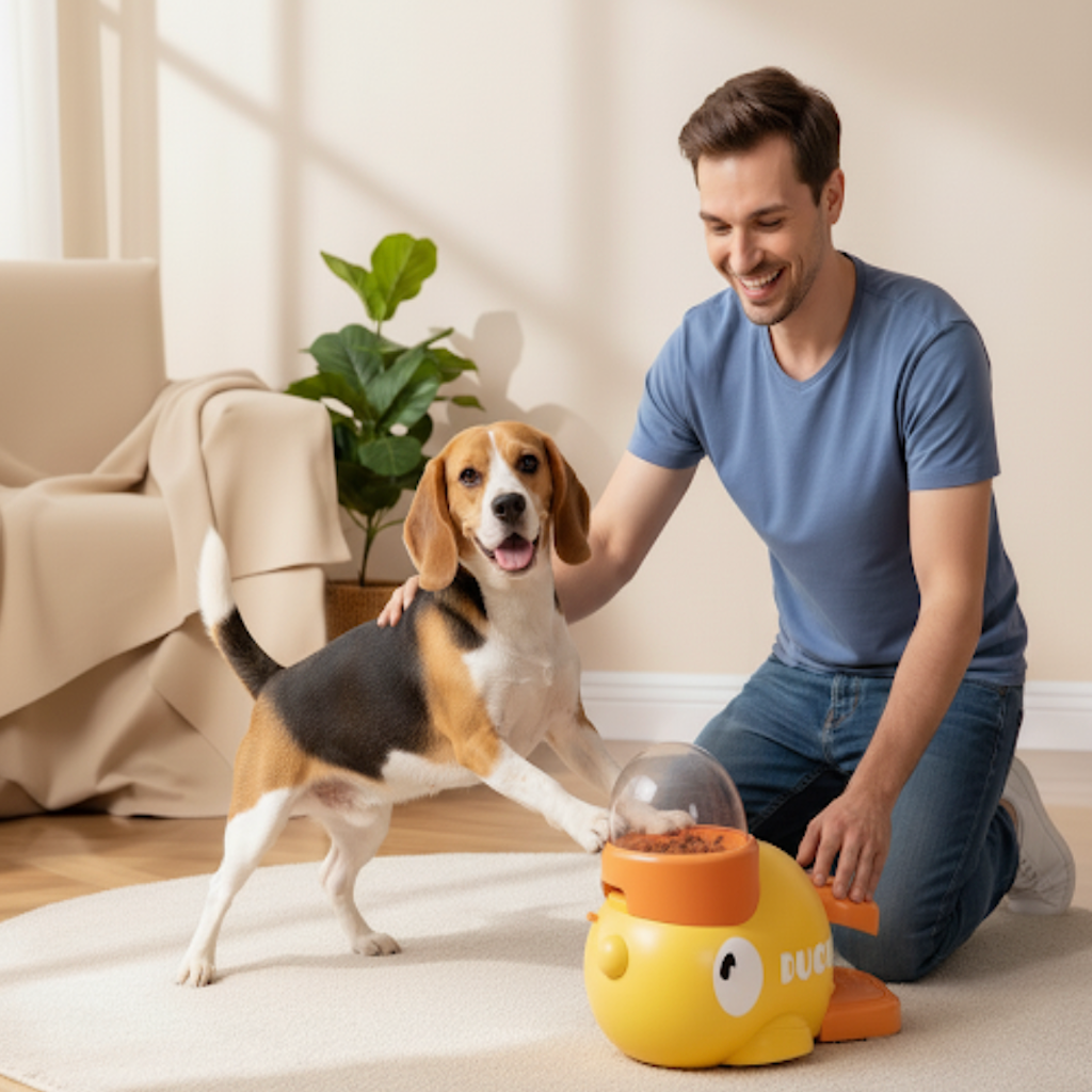 Yellow Rubber Duck Interactive Dog Puzzle Feeder – Fun Treat Dispenser & Slow Feeder Toy