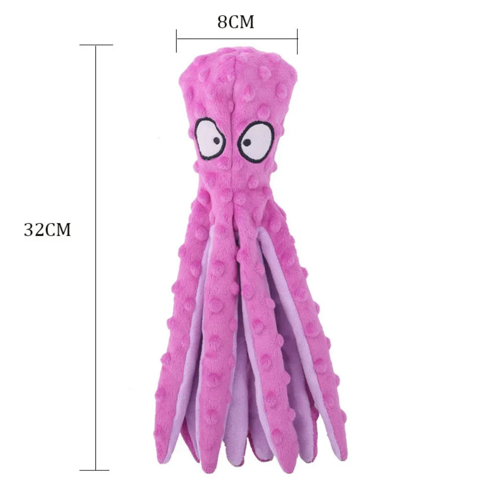 Interactive Octopus Chew Toy - Plush, Bite-Resistant & Teeth-Cleaning Fun for Dogs