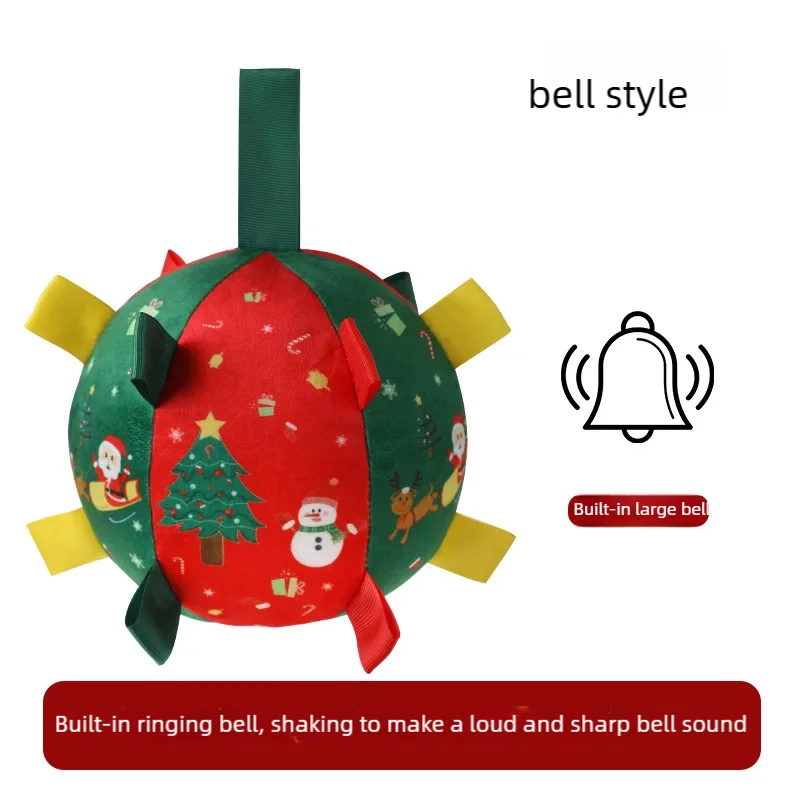 Christmas Dog Toy Balls Teething Relief Self-Entertaining Fun Durable Plush Anti-Boredom Interactive Play Toys Pet Supplies