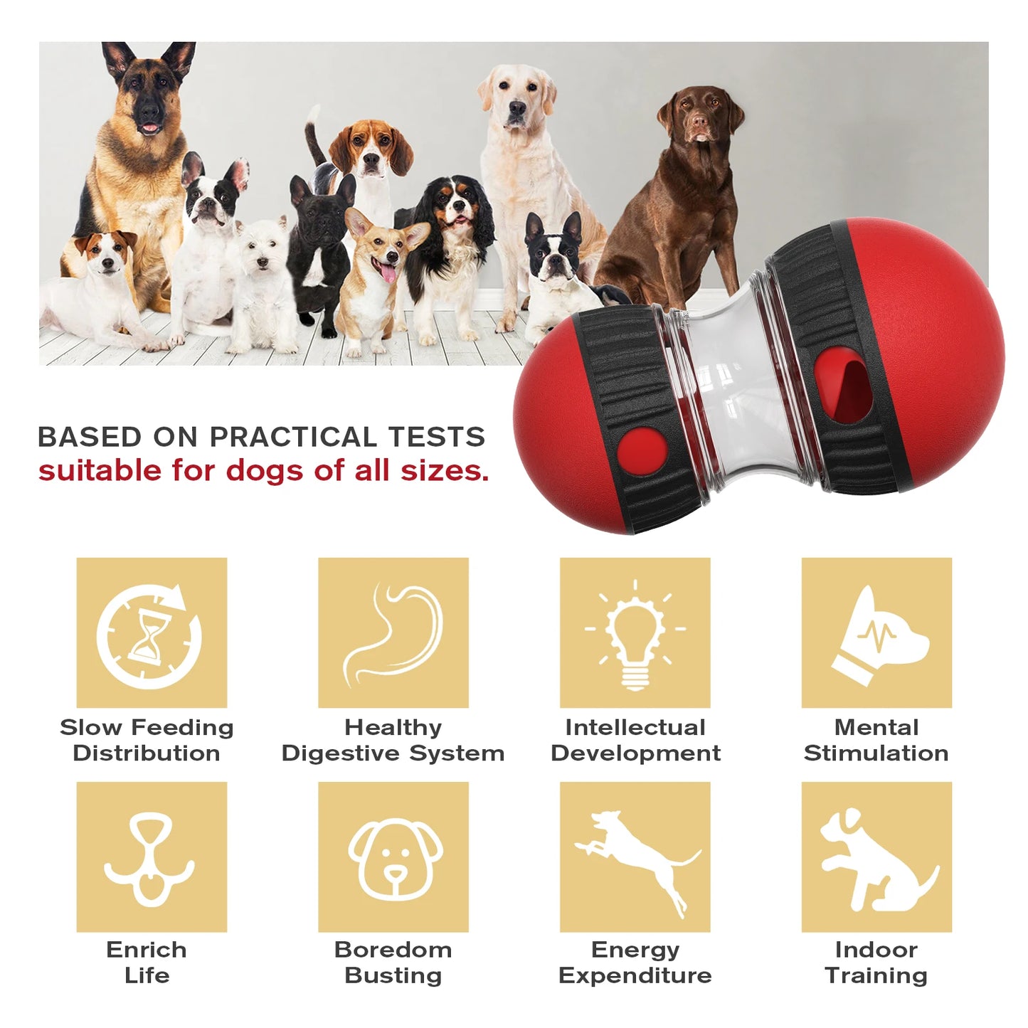 Treat Dispensing Slow Feeder Ball – Interactive Puppy & Dog Toy for Small to Medium Dogs