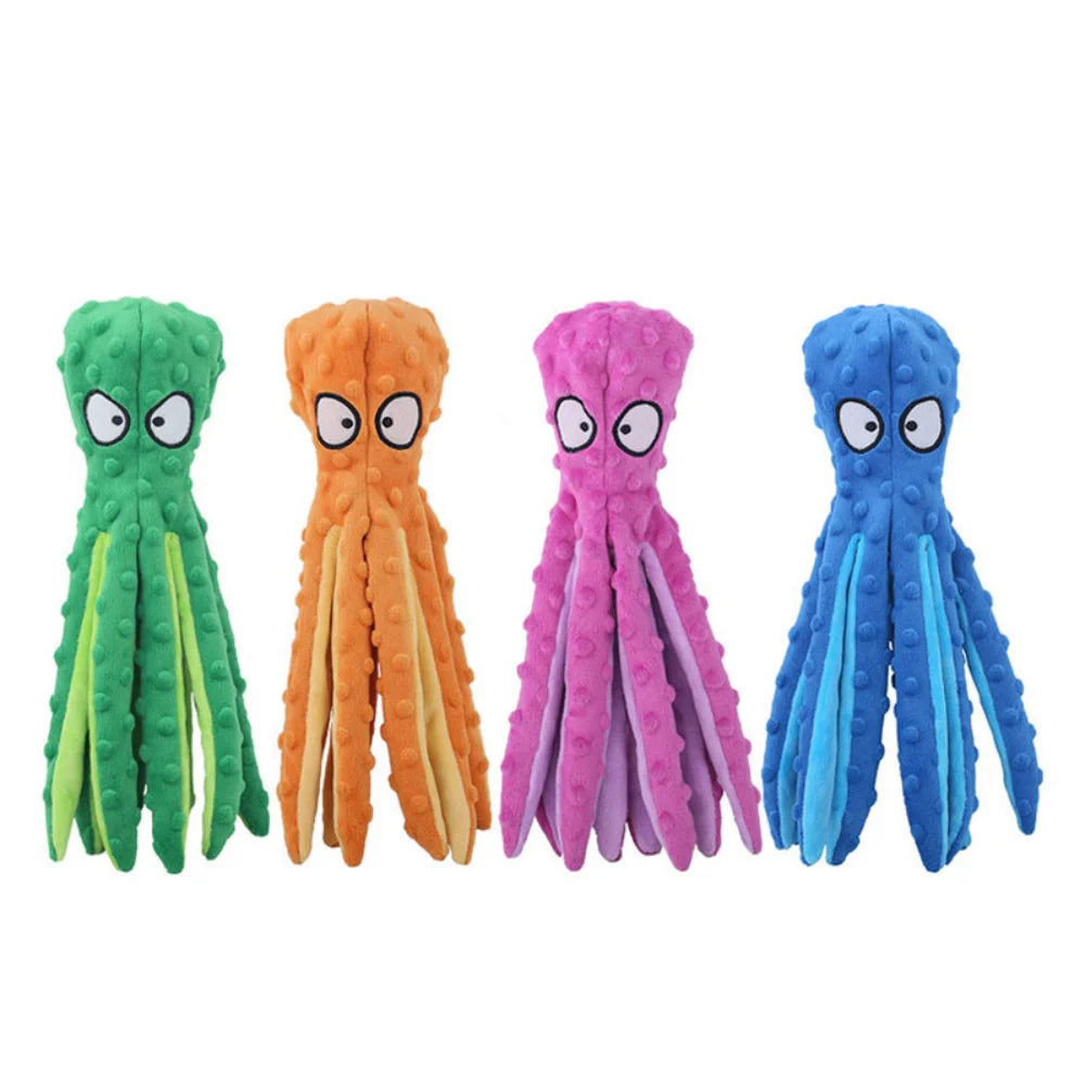 Interactive Octopus Chew Toy - Plush, Bite-Resistant & Teeth-Cleaning Fun for Dogs