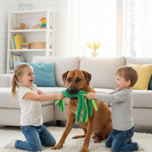 Interactive Octopus Chew Toy - Plush, Bite-Resistant & Teeth-Cleaning Fun for Dogs