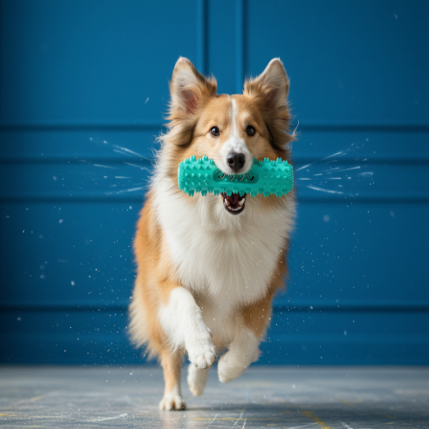 Vet-Approved 3-in-1 Dental Chew Stick – Cooling Toothbrush Toy for Small & Medium Dogs