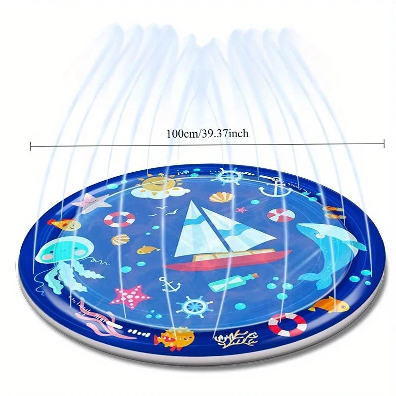 Inflatable Summer Splash Pool - Outdoor Cooling Mat & Fountain Toy for Dogs