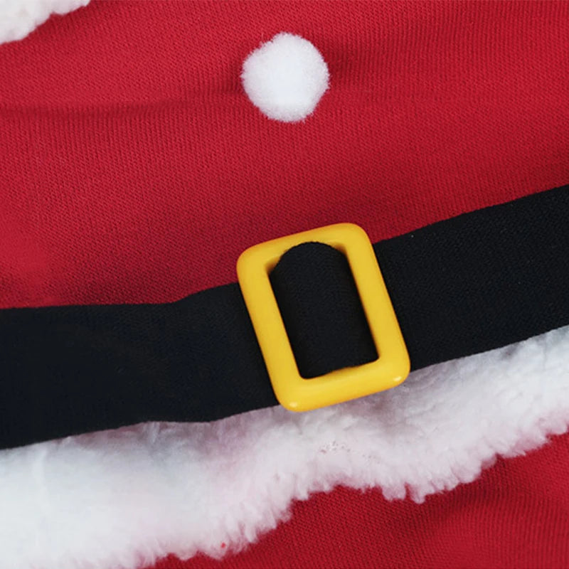 Cozy Christmas Pet Outfit Santa Claus Costume for Small Dogs and Cats Perfect for Holiday Photos