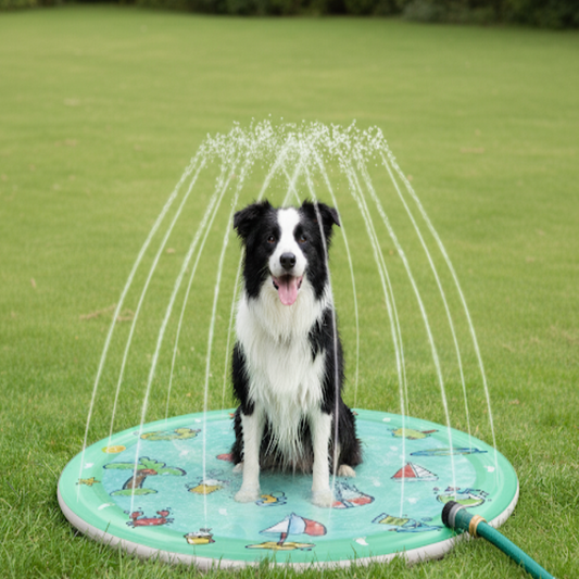 Inflatable Summer Splash Pool - Outdoor Cooling Mat & Fountain Toy for Dogs