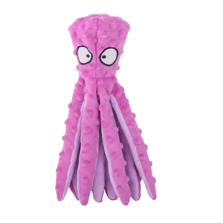 Interactive Octopus Chew Toy - Plush, Bite-Resistant & Teeth-Cleaning Fun for Dogs